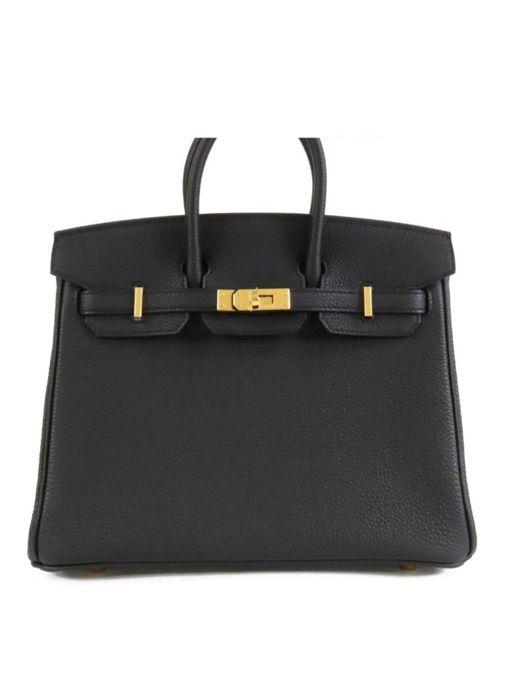 Hermes Birkin 25 Black Gold Togo Handbag